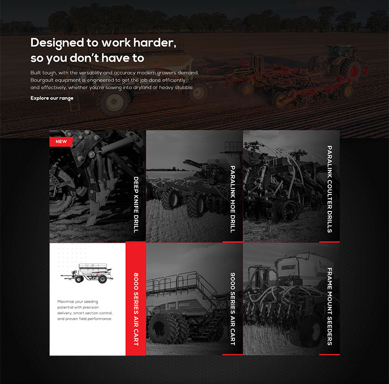 Bourgault Website Product Cards